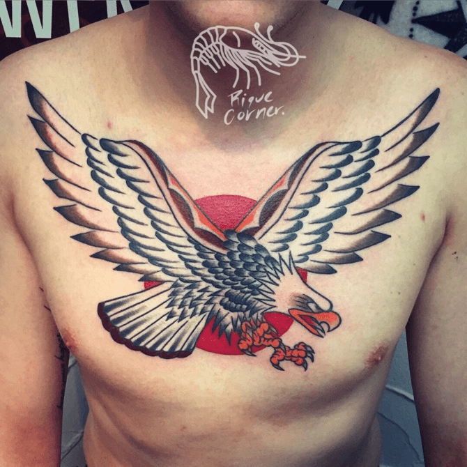 60 Graceful Eagle Tattoos On Chest  Tattoo Designs  TattoosBagcom