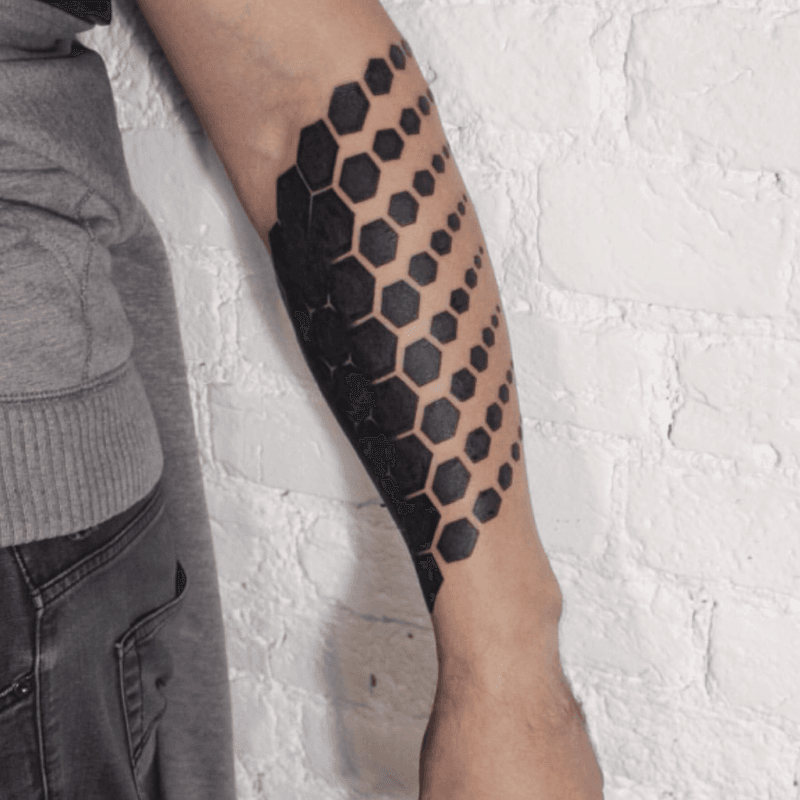 Tattoo uploaded by Tara • Done at Sum Tattoo LOVE! #hexagon #geometric ...