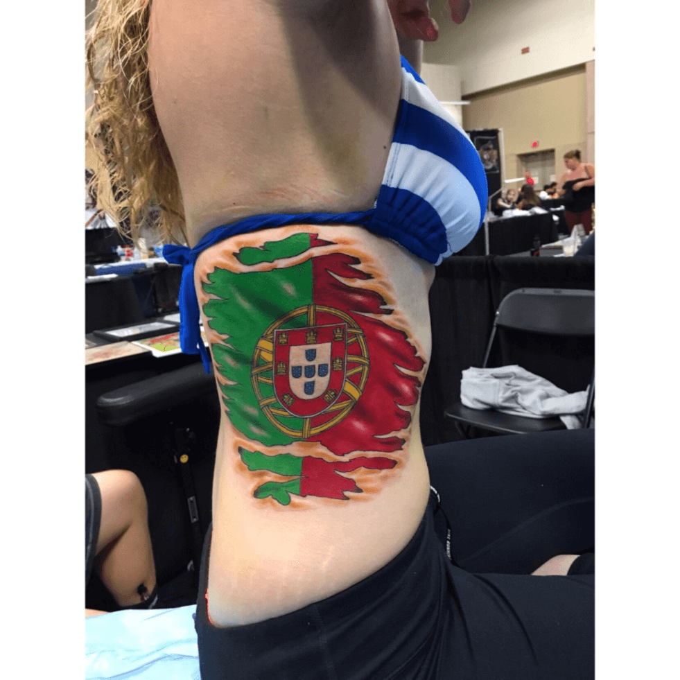 Tattoo uploaded by smax45  Portuguese flag tattoo done at the Wildwood  Tattoo Convention 2017  Tattoodo