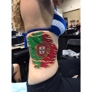 Portuguese flag tattoo done at the Wildwood Tattoo Convention 2017 