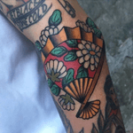 Hand Fan by Ryan Belfance #AmericanTraditional #americana #americanatattoos #tattoo #brooklyn #Brooklyntattoo #handfan #fan #floral #boldwillhold #tattooart #handofglory #handofglorytattoo #ryanbelfance