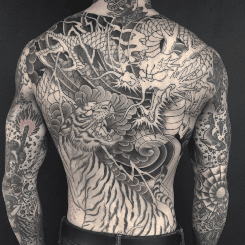 Lowerback tattoo Japanese dragon Tribe Dragon Tattoos dragon fictional  Character png  PNGEgg