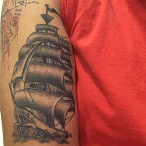 Traditional Ship by Cameron Copeland - Aces High. Jupiter, FL. #dreamtattoo 