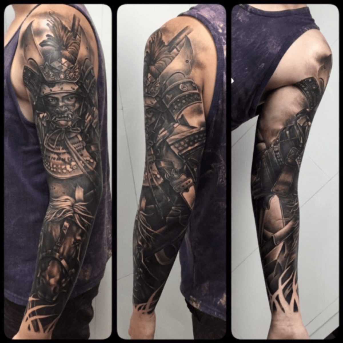 Tattoo uploaded by Matt Murphy • Full sleeve knocked out in 3 days at Celebrity  Ink Phuket #japanese #blackandgrey #realistic #samurai #fullsleeve •  Tattoodo