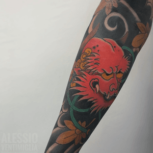 ⚡️Oni mask⚡️@delight_tattoo_needles #delightneedles #irezumism #oni #picoftheday #reclaimthedots #irezumistudy #video #videooftheday #japan #japantattoo #dragon #babes #inkedbabes #awesome #best #backpack #tattoodoapp #backpiece #tamatorihime #tattoo #tattoolife #traditional #irezumism #ink #reclaimthedots #tattoodo #art #wabori #mask