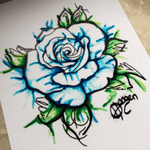 #Abstract #Watercolor #Blue #Rose #Flower #Color #Sketch #Tattoo #Vorlage #Flash #Moko #Tattoostudio #Merzig