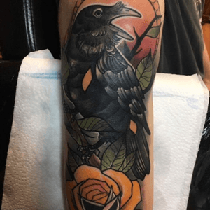#raven #rose #neotraditional #neotraditionaltattoo 