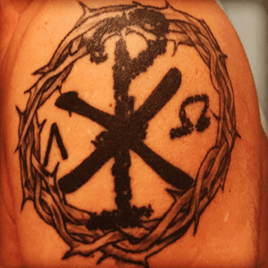 Chi Rho is the earliest Christian symbol , XP are the 1st two letters in greek for the word Christ. #christian 