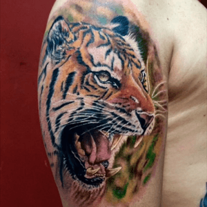 Tiger Realistic tattoo #tiger #tattoo #realistic #color 