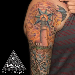 Tattoo by Lark Tattoo artist/owner Bruce Kaplan. See more of Bruce's work here: http://www.larktattoo.com/long-island-team-homepage/bruce/#lighthouse #lighthousetattoo #compass #compasstattoo #ocean #oceantattoo #nautical #nauticaltattoo #colortattoo #colorfultattoo #tattoo #tattoos #tat #tats #tatts #tatted #tattedup #tattoist #tattooed #tattoooftheday #inked #inkedup #ink #tattoooftheday #amazingink #bodyart #tattooig #tattoosofinstagram #instatats  #larktattoo #larktattoos #larktattoowestbury #westbury #longisland #NY #NewYork #usa #art  