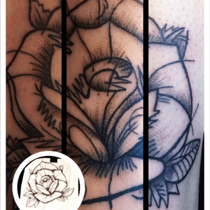 Abstract rose-sketch tattoo.#rose #sketch #black #lines #tattoo #whip #shading #flower #moko #tattoostudio #merzig #retwee