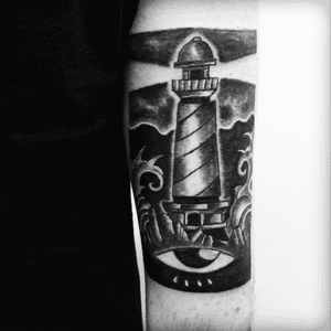 Lighthouse by @guidodimarzio #lighthouse #dark #arm #blackandgrey #faro #negro 
