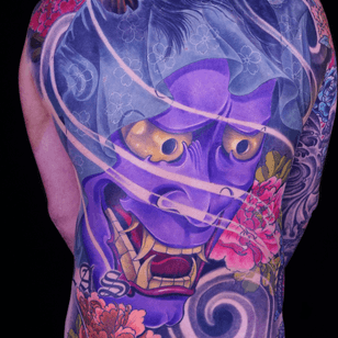 Hannya tattoo por Ed Perdomo #japanese #irezumi #samurai #yokai #EdPerdomo #hannya # peony #back 