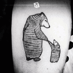 Tat No.12 Mommy Bear! #tattoo #bear #lines #bylazlodasilva (based on a design from another artist).