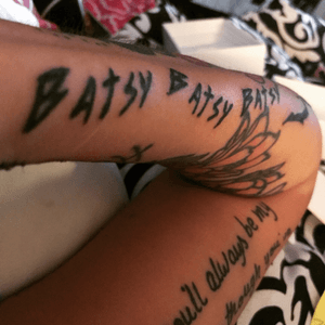 Batsy 🖤 Batsy 🖤 Batsy #wording #tattoo #blackink #psychopath #forearmtattoos 