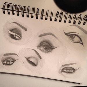 Some eye studies I did, these are all Kat Von D's eyes ⚡️⚡️⚡️ • • • #pencil #pencildrawing #pencilart #sketch #sketchbook #eye #eyes #blackandgrey #study #katvond #katvondbeauty #art #realism #realistic #drawing #pencildrawing 