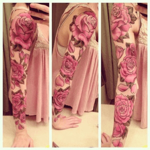 Beautiful pink rose sleeve #pink #rose 
