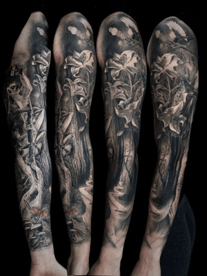 For more of my tattoos, check out www.instagram.com/bacanubogdan or www.Facebook.com/bacanu.bogdan.7 #BacanuBogdan #tattoooftheday #tattoo #blackandgrey #realism #realistic #tattooartist #sleeve 