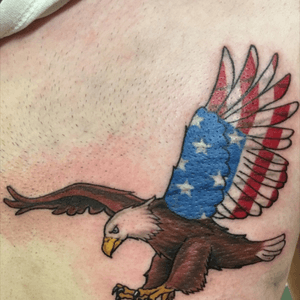 God Bless the USA done by Lucky Deville Tattoo in Buffalo, NY #america #eagle #americanflag 