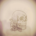 Voici un dessin que j'ai realisé pour un client qui souhaitait se faire faire un peu d'encre hehe #skull2016 #roseandskull #rose