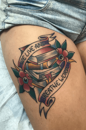 #books #quotes #booktattoo #traditional #traditionaltattoo #flower