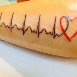 My daughter's ECG & the CHD awareness ribbon. Finally a normal heartbeat! 