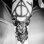 Harry potter themed tattoo :-) #deadlyhallows #harrypotter #harrypottertattoo #PotterHead #deer #hogwarts 