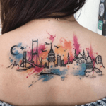 #cityscape #city in#watercolor #tattoo by #artist #BrandonBec 