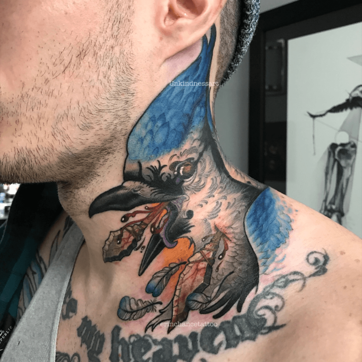 The Girl With the Accidental Blue Jays Neck Tattoo