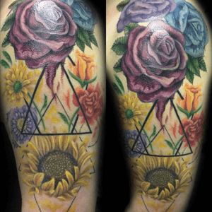 Geometric shapes and flowers
