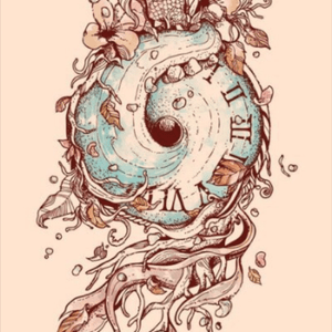 Or this one 😍😍 going up my other side/side thigh to match with my japanese themed right side of the body. Would be sick. #dreamtattoo #amijames #koifish #clock #sick 