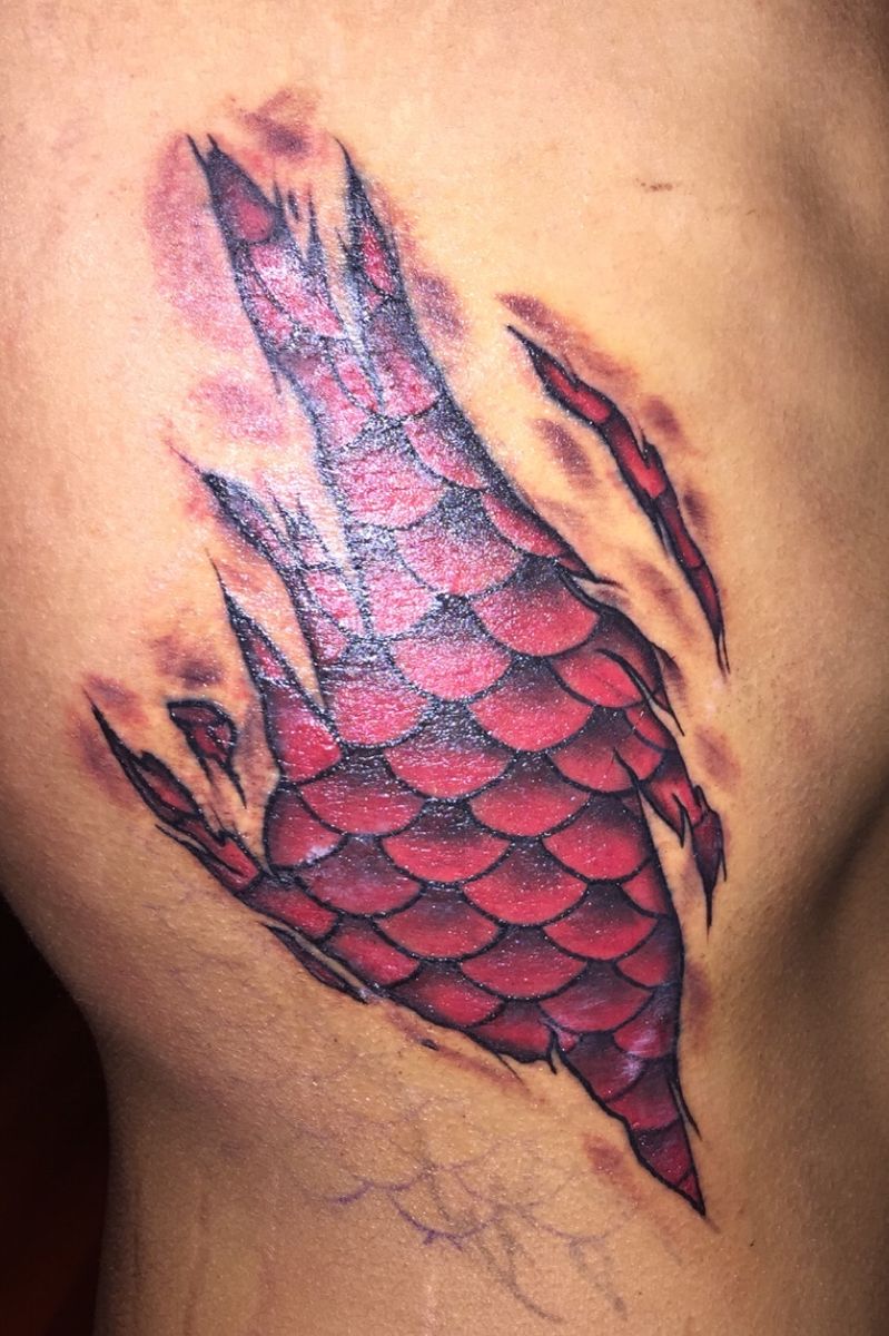 Tattoo uploaded by Mark Goy • Ripped Fish Scales • Tattoodo