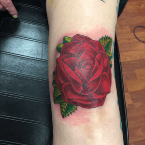 Traditional rose tattooed by Stephanie Mont