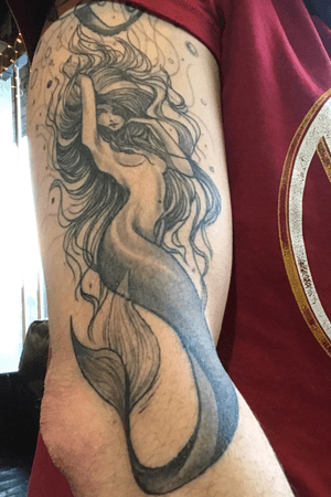 Mermaid. Part 2 of my “water sleeve” (right arm)