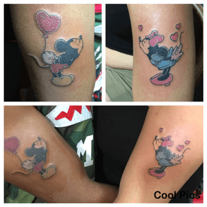 Freshly finished couples tattoo by B-Train @ Bad Monkey Tattoo