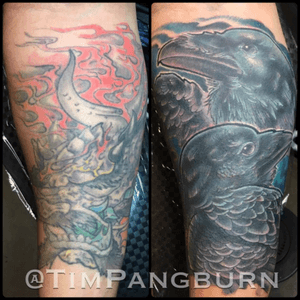 Cover up I did on an old friend the other day. http://www.timpangburn.com #coverup #newschool #timpangburn