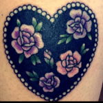  #flowers #solidblacktattoo #colours #heart 