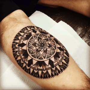 Second part to my leg with another mandala. Coming along well now. #13ink #liverpool #mandala #leg #legsleeve 