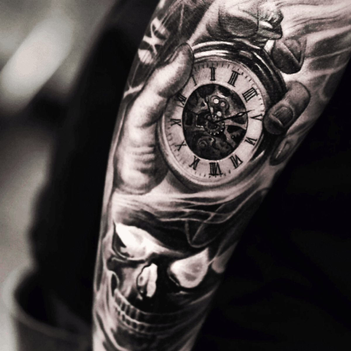 Tattoo uploaded by Tara • #fyink #3D #hyperrealism #clock #hand #skull •  Tattoodo