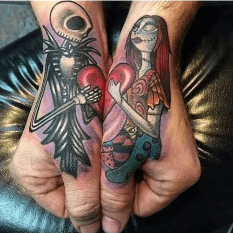 Jack and Sally couples tattoo  Tattoos Couple tattoos Matching tattoos