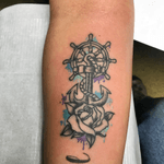 #traditional #rose #anchor #nautical #tattoo 