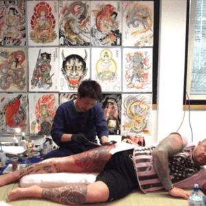 Dads leg tattoo Samurai #Samurai #MiltonKeynes #tattoconvention