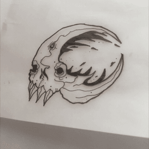 Little skully moon doodle. 
