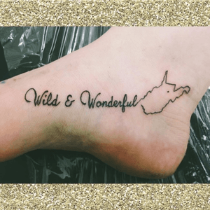 This is my 5th tattoo i am born and raised in West Virginia and i love this beautiful state!! 💙💛