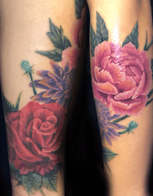 Cover up work with colorful flowers 