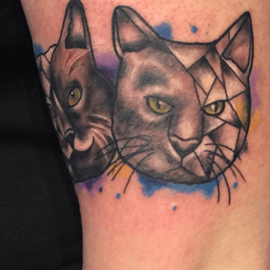 Other side if kitty tat! #watercolor #geometric #gemcity #dayton  