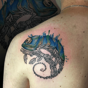 #tattoo #tattooed #ink #inked #color #blacklines #chameleon #czechrepublic #art #tattooart #pavluss