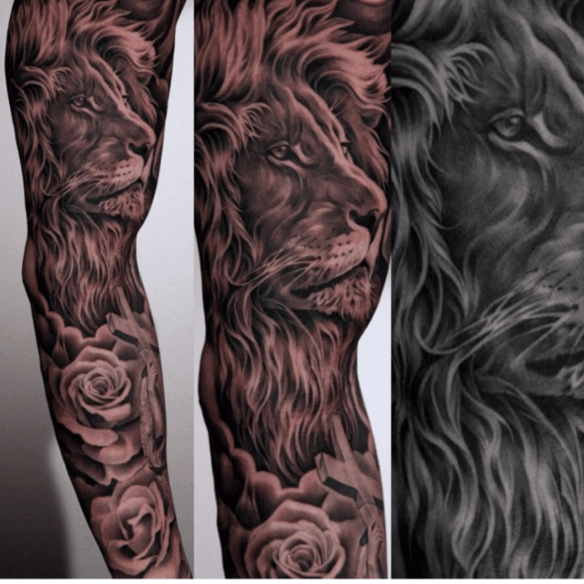 Tattoo uploaded by Tara Artist juncha lion sleeve animal