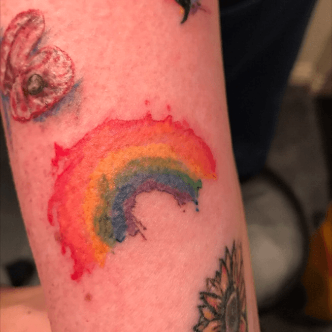 watercolour rainbow  tattoo design