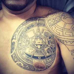 Aztec calendar with the dates of my kids in the squares